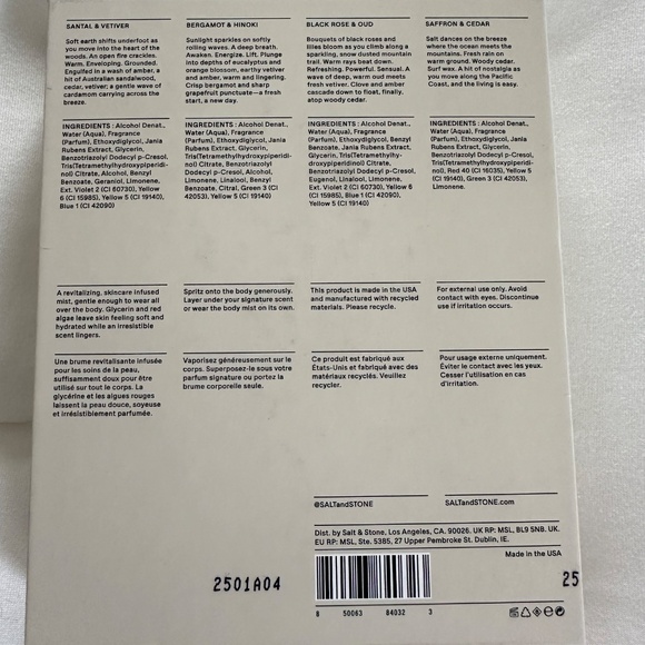 NIB Salt and Stone Fragrance Discovery Set - 4 fragrances - Picture 3 of 3